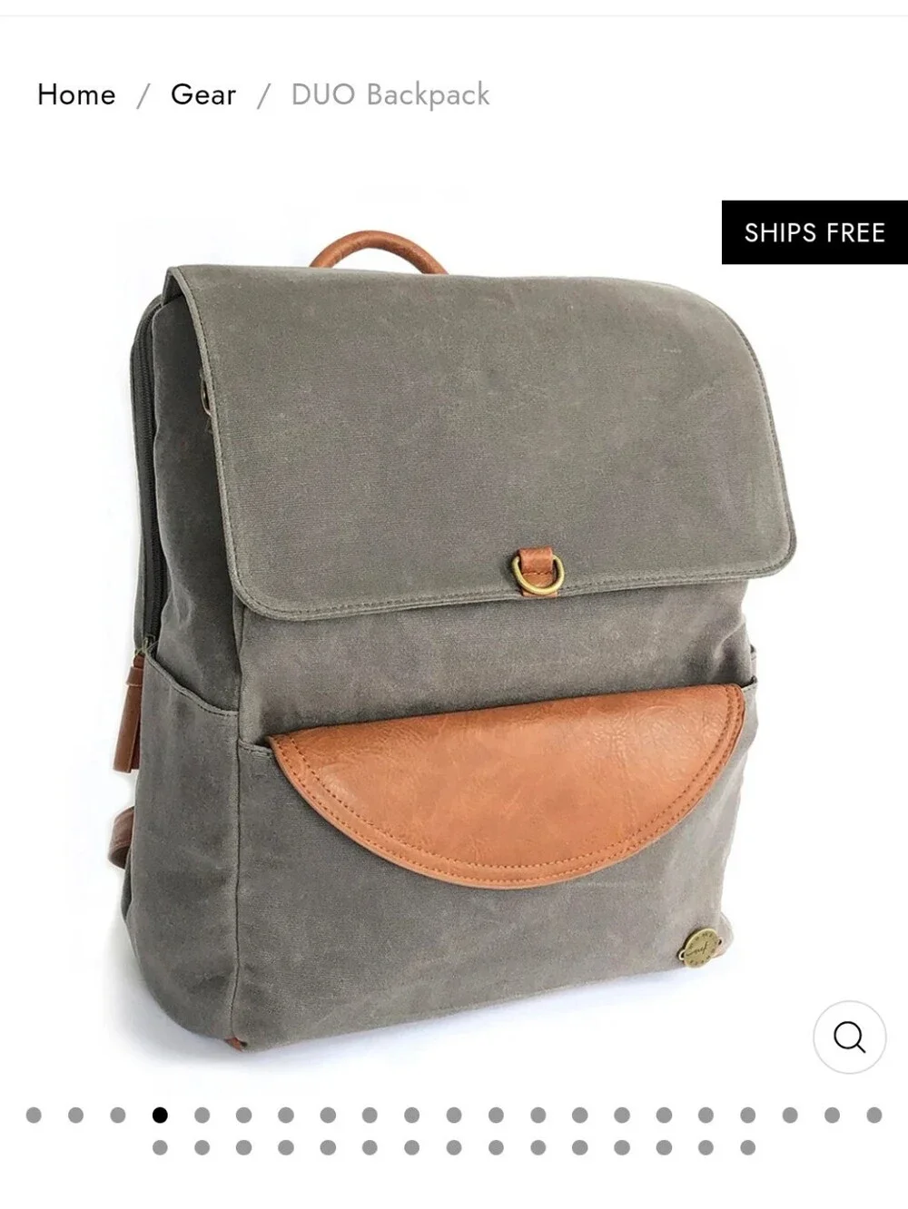 Momkindness Duo Multipurpose Backpack Diaper Bag Neutral Taupy Grey Canvas